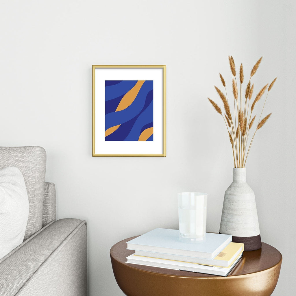 Camilla Foss Pebbles in Stream Metal Framed Art Print