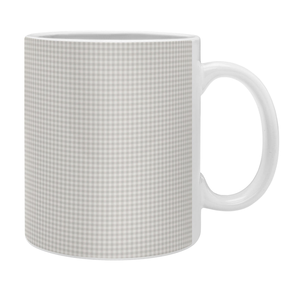 Colour Poems Gingham Plaid Pattern Cloud White Coffee Mug