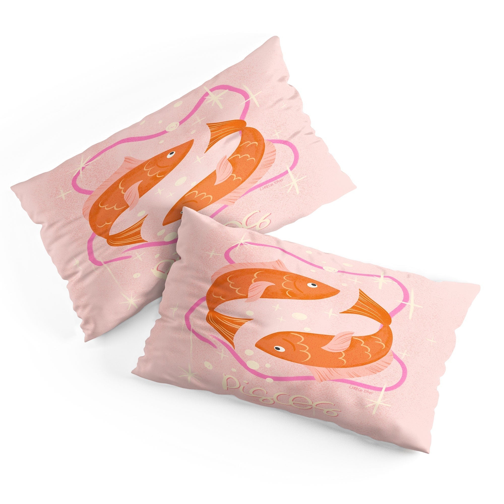 Little Om Zodiac Sign Pisces Pillow Shams