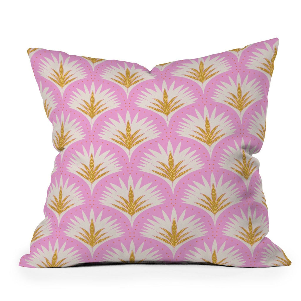 Jennifer Labre Pink Palmetto Outdoor Throw Pillow