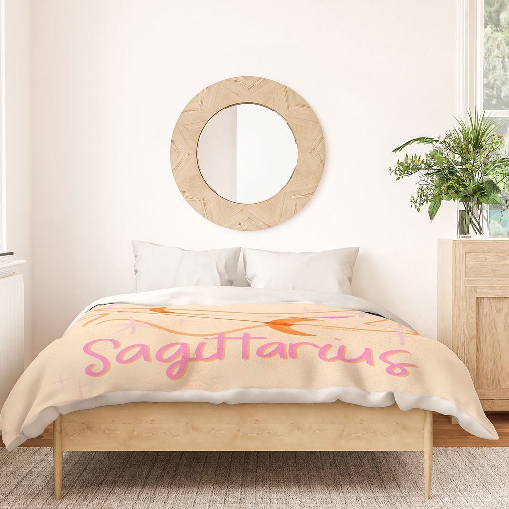 Little Om Zodiac Sign Sagittarius Duvet Cover
