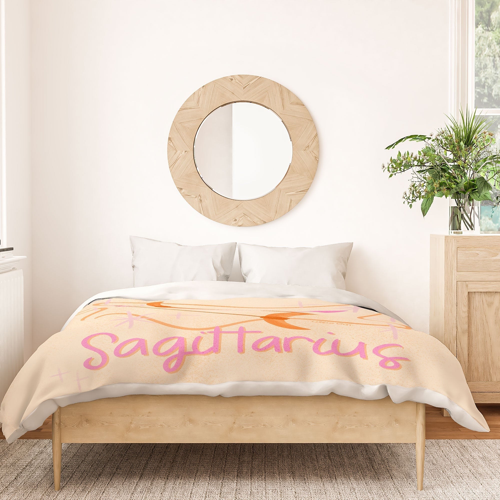 Little Om Zodiac Sign Sagittarius Duvet Cover