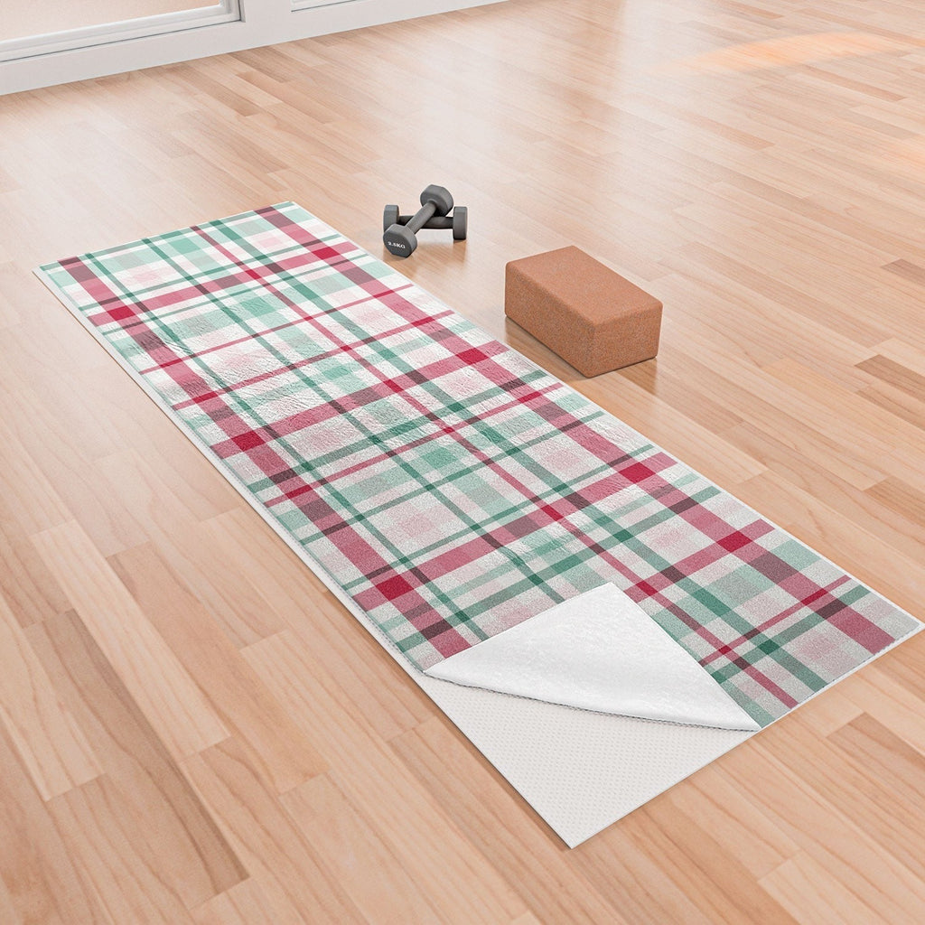Lisa Argyropoulos Merry Vintage Plaid Yoga Towel