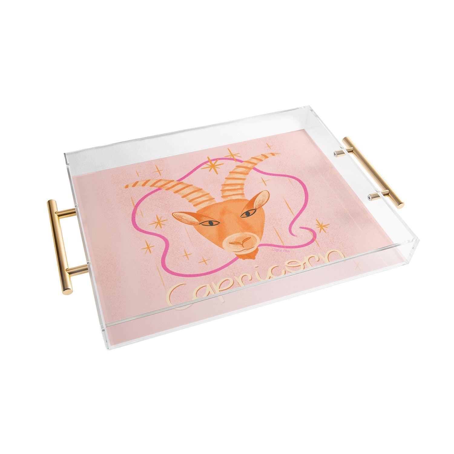 Little Om Zodiac Sign Capricorn Acrylic Tray