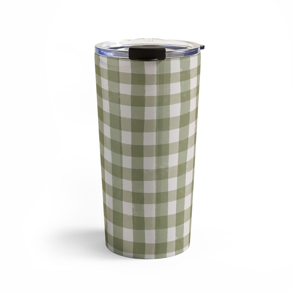 Menina Lisboa Rustic Green Plaid Travel Mug