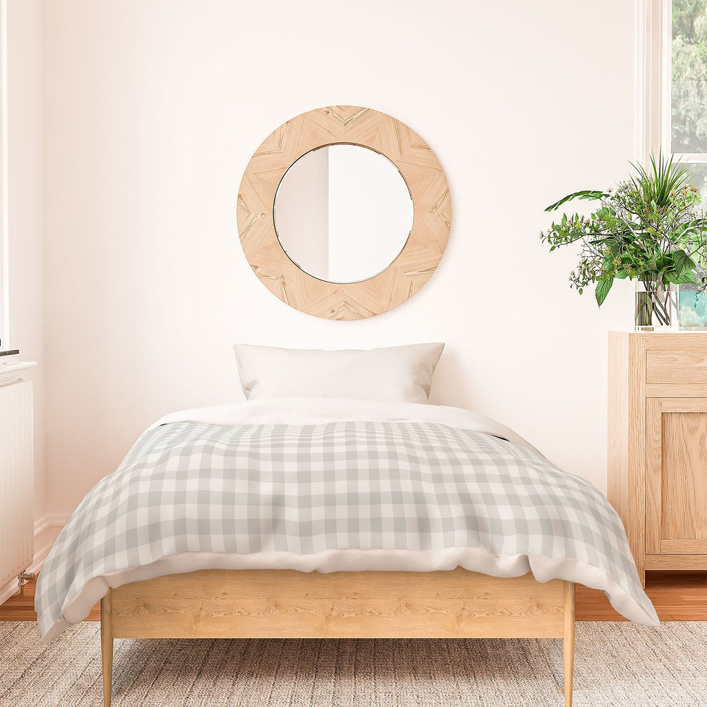 Colour Poems Gingham Plaid Pattern Cloud White Duvet Cover