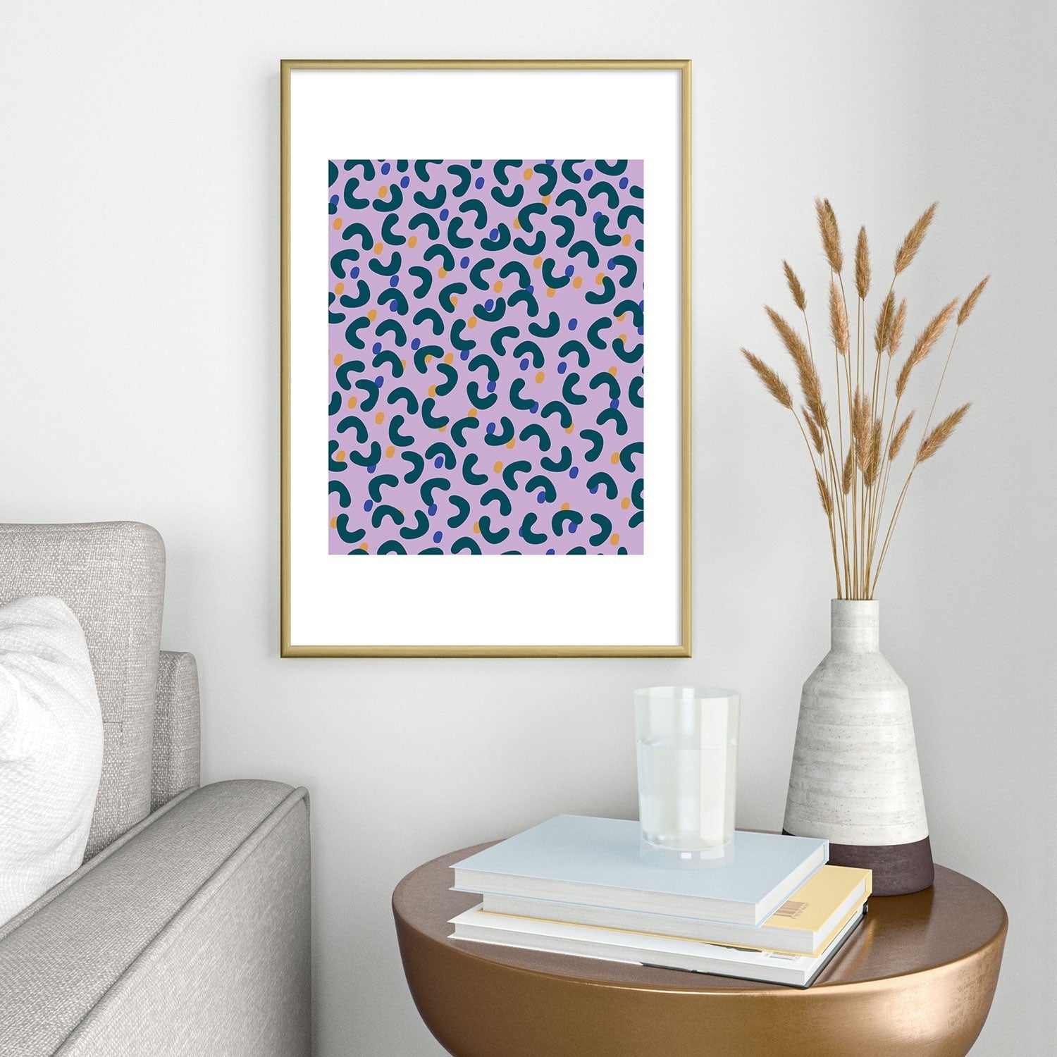 Camilla Foss Pebbles Mix Metal Framed Art Print