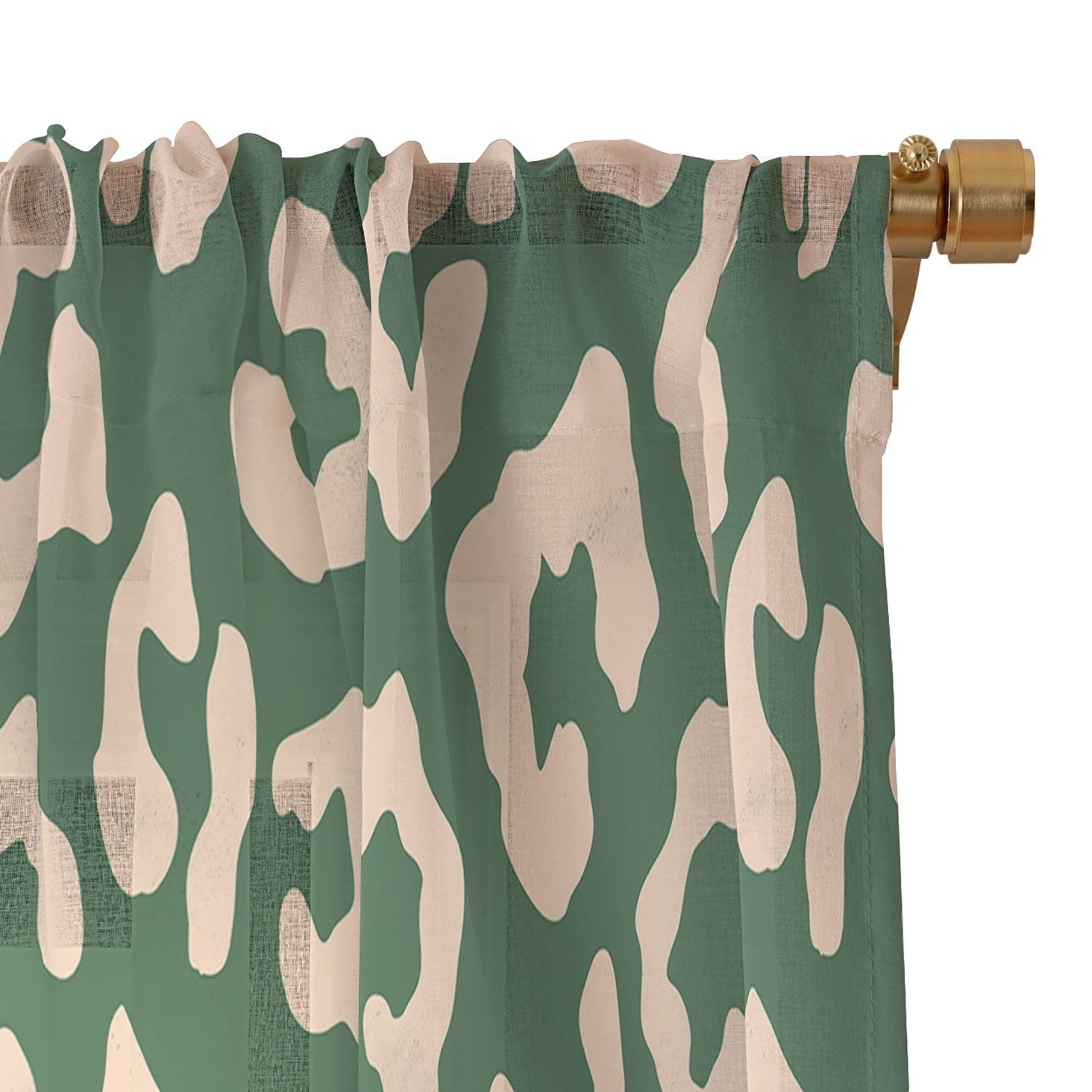 Avenie BR Cheetah Print In Green Sheer Non Repeat