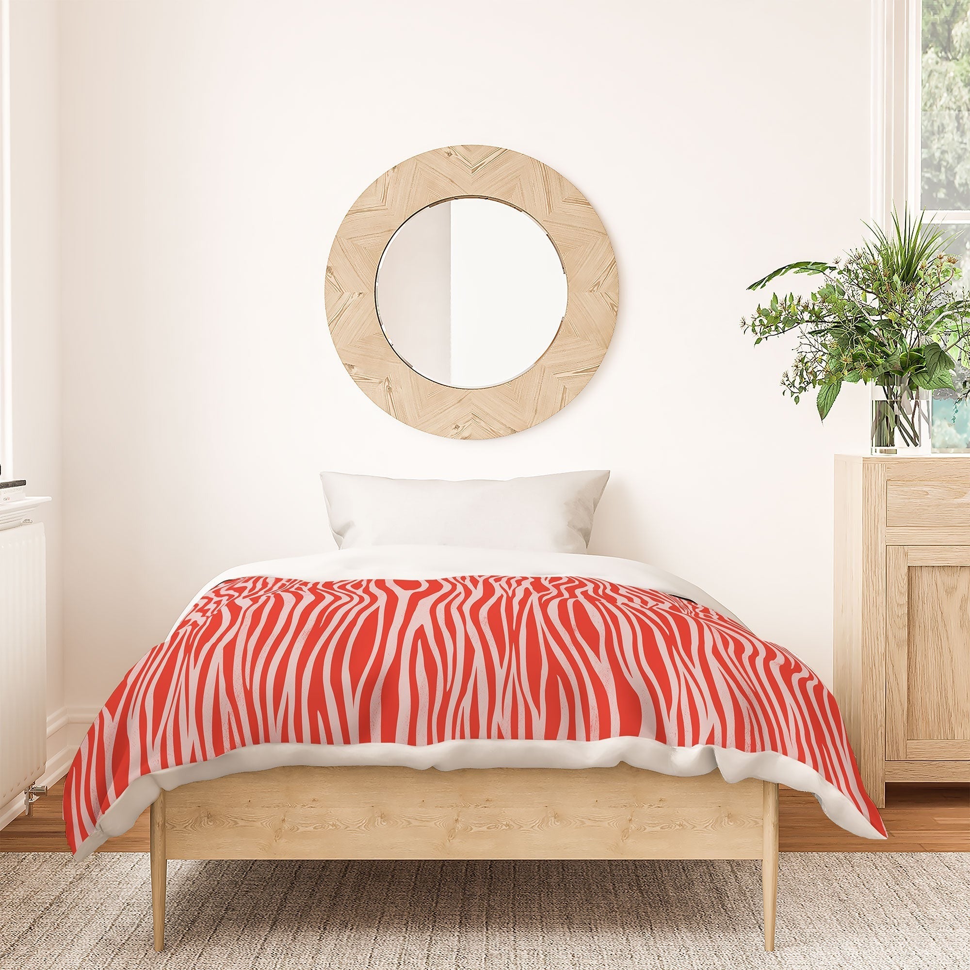 Avenie BR Red Zebra Stripe Duvet Cover