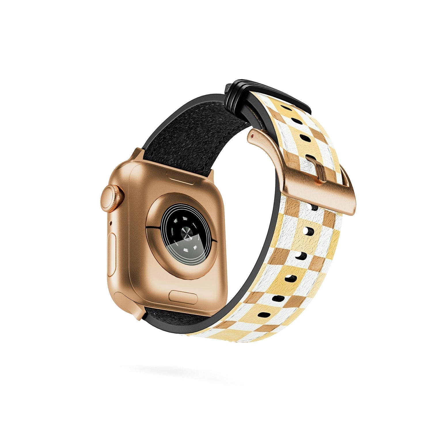 Ninola Design Everyday Artifact Checker Mosaic Tiles Geometry Yellow Apple Watch Band