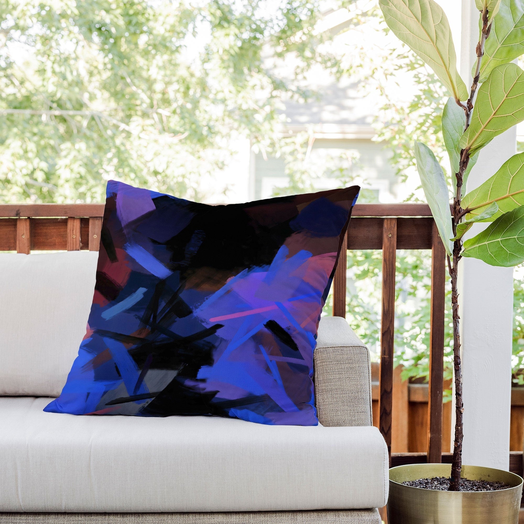 83 Oranges Midnight Sparks Outdoor Throw Pillow