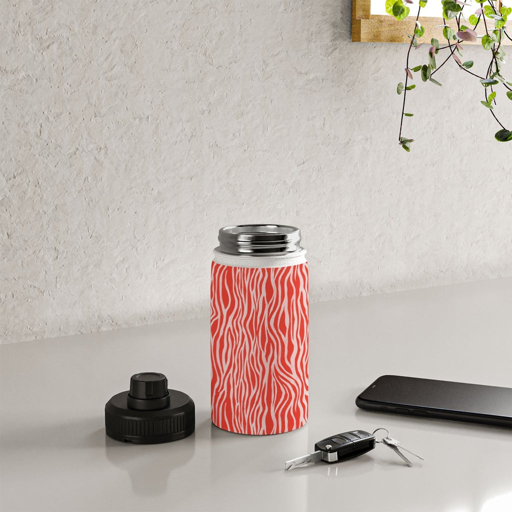 Avenie BR Red Zebra Stripe Water Bottle