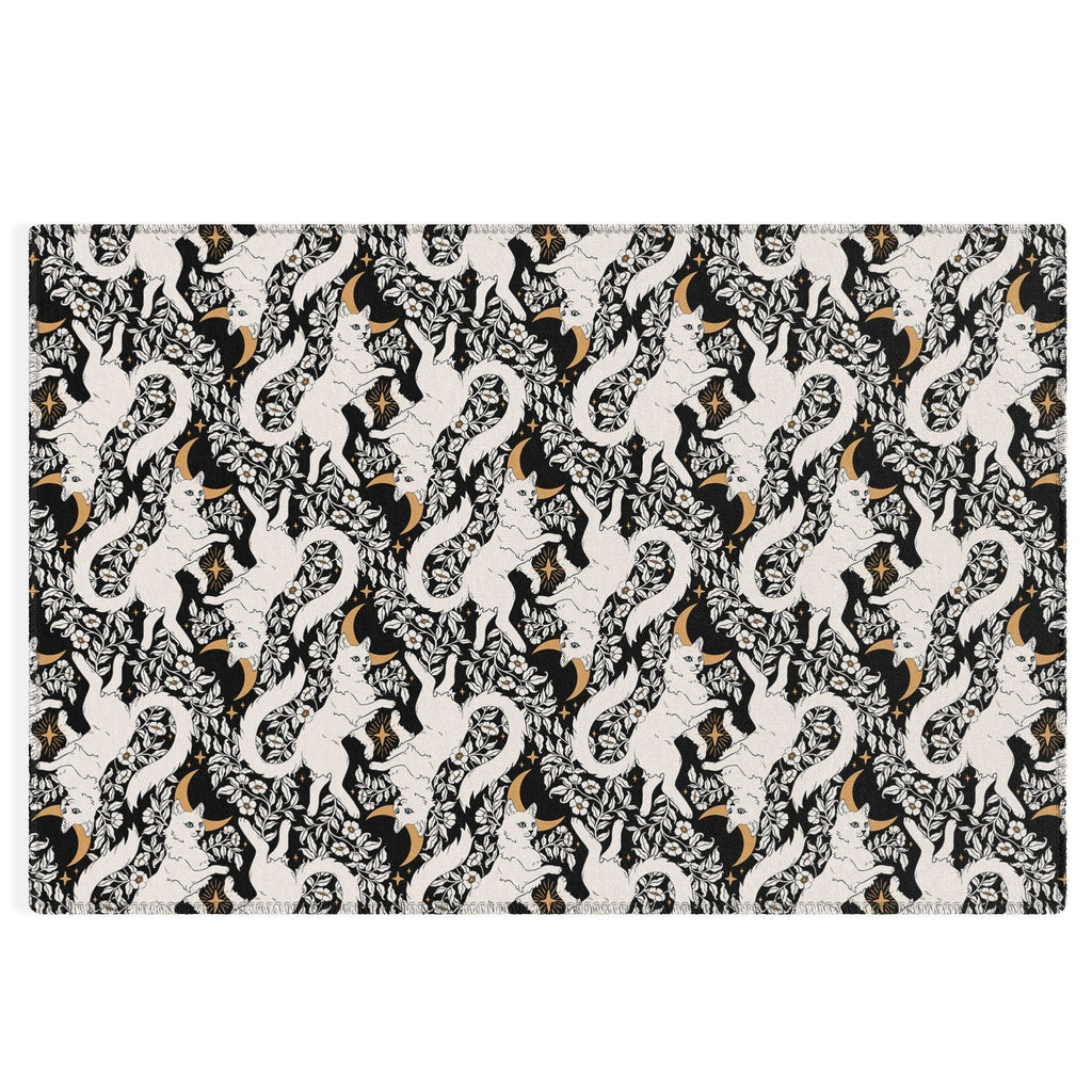 Avenie Celestial Cats Gold Outdoor Rug