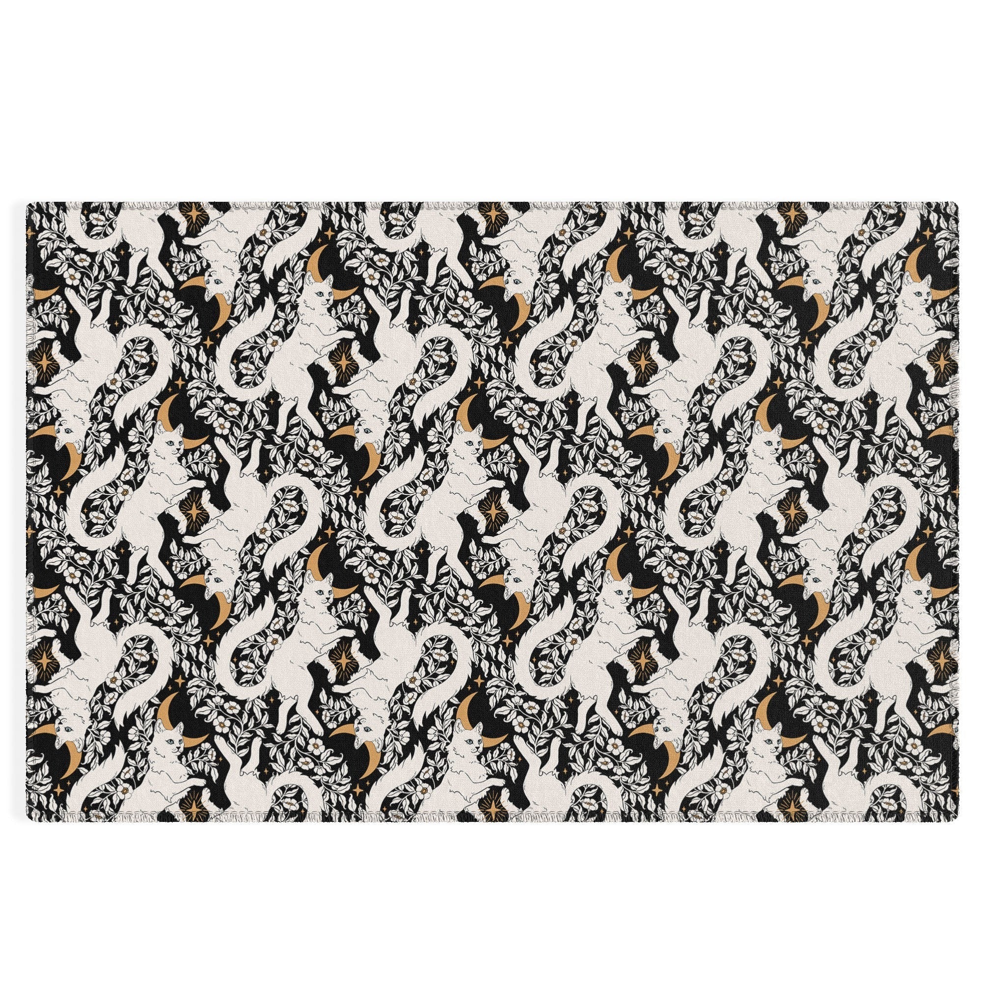 Avenie Celestial Cats Gold Outdoor Rug