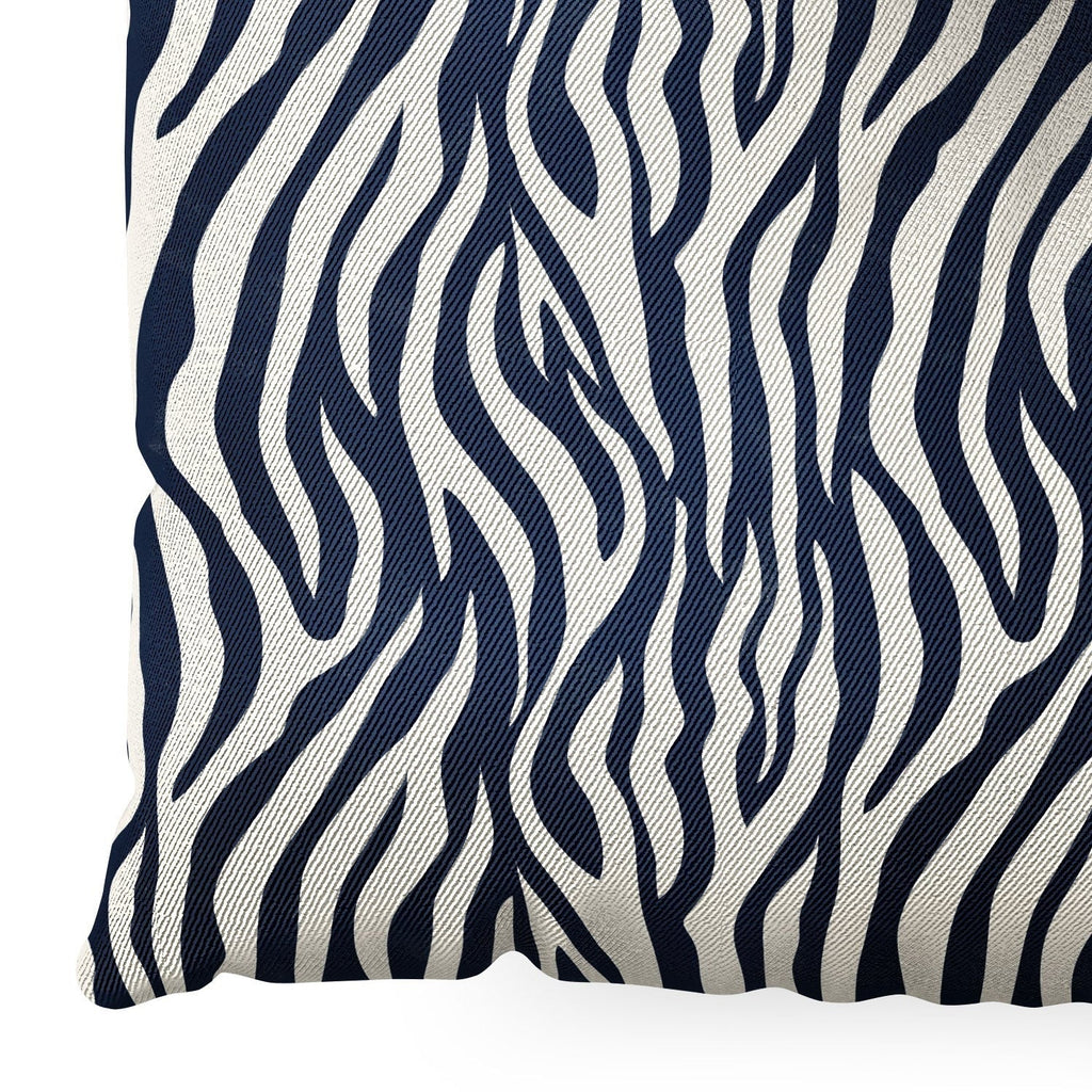 Avenie BR Navy Tiger Stripes Floor Pillow Square