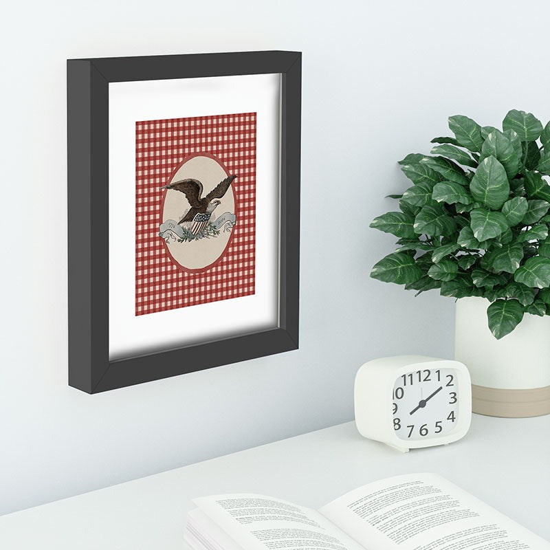 DENY Designs Gingham Eagle Recessed Framing Rectangle