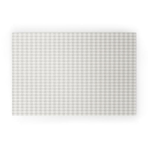 Colour Poems Gingham Plaid Pattern Cloud White Welcome Mat