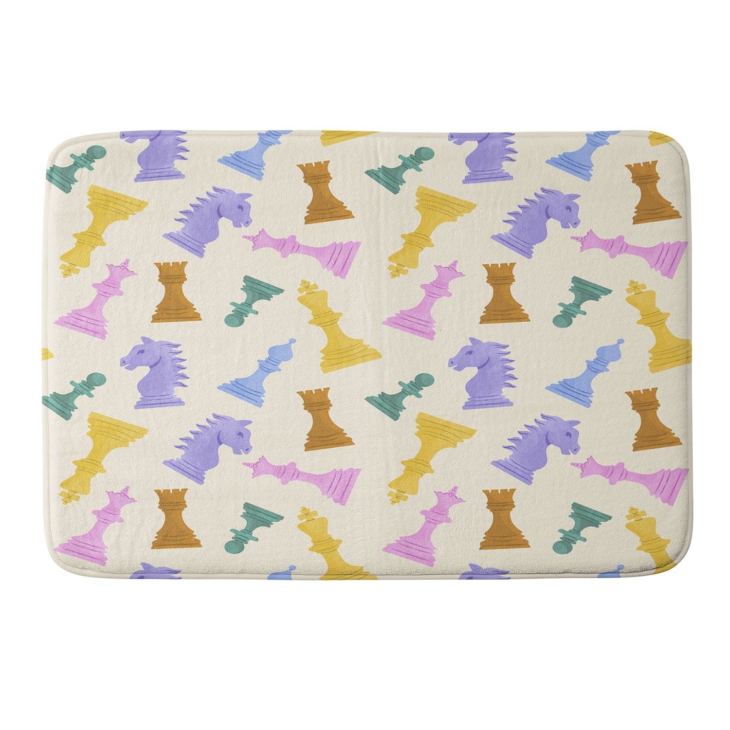 Design by Spark Chess Game Pieces Memory Foam Bath Mat