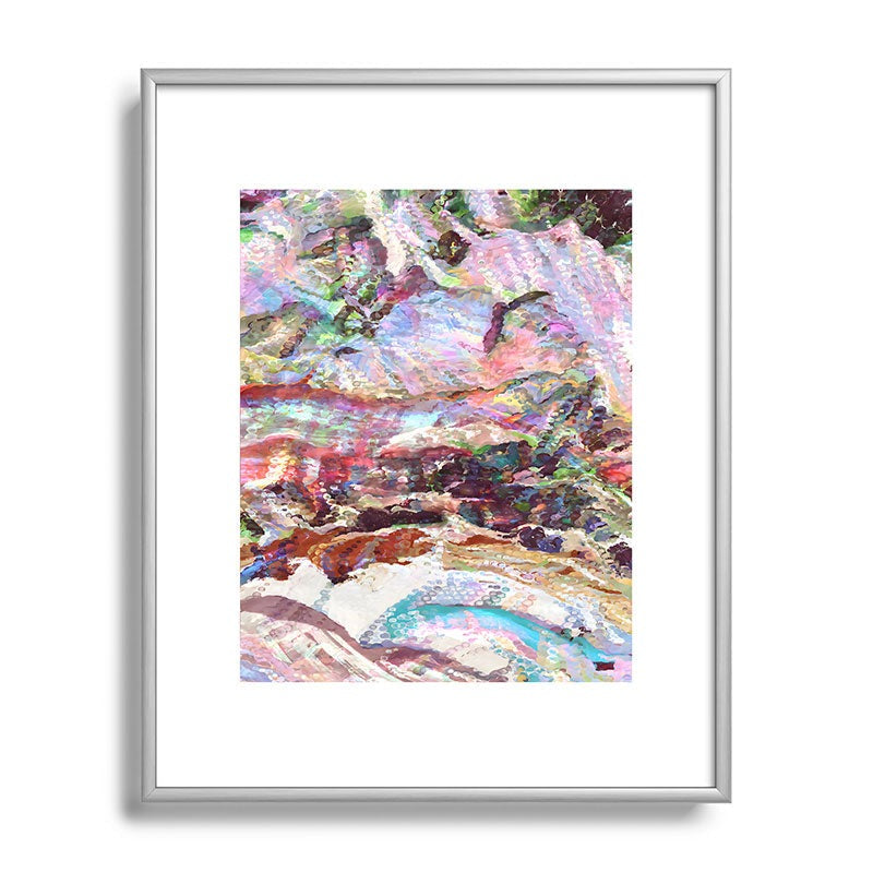 83 Oranges Sequin Haze Metal Framed Art Print