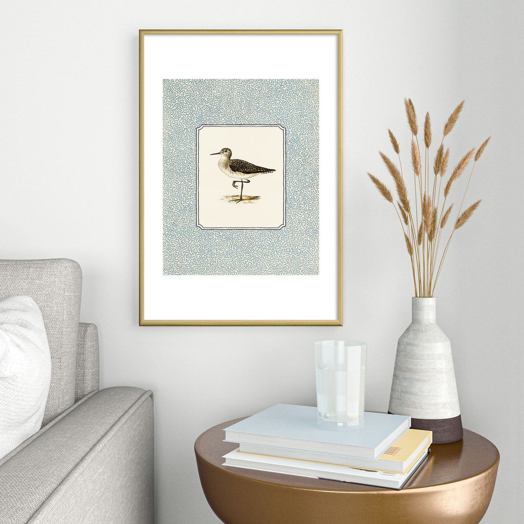 Oh Fine! Art Balancing Sandpiper Metal Framed Art Print