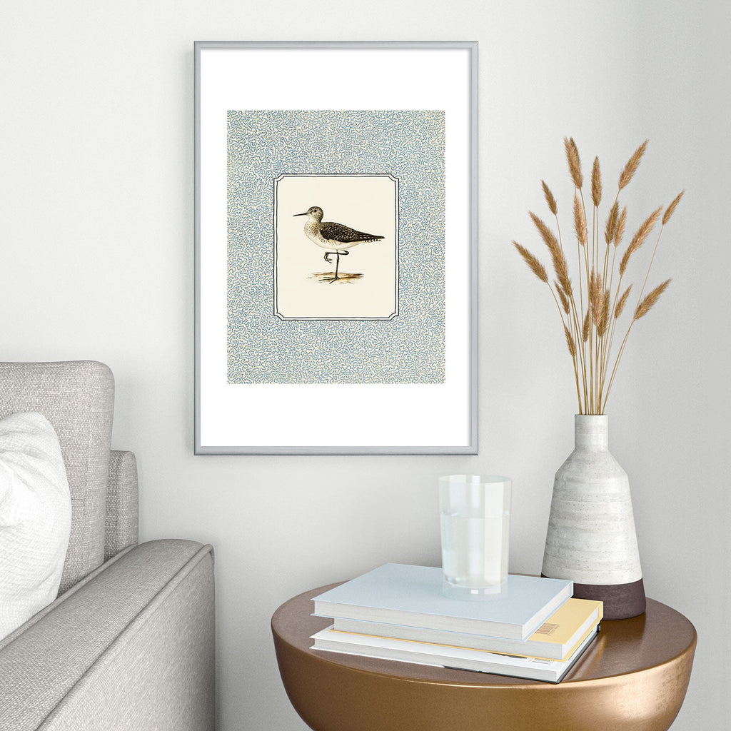 Oh Fine! Art Balancing Sandpiper Metal Framed Art Print