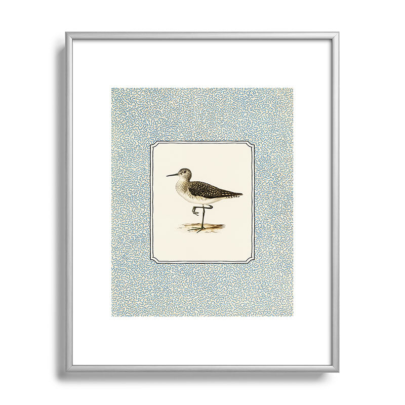 Oh Fine! Art Balancing Sandpiper Metal Framed Art Print