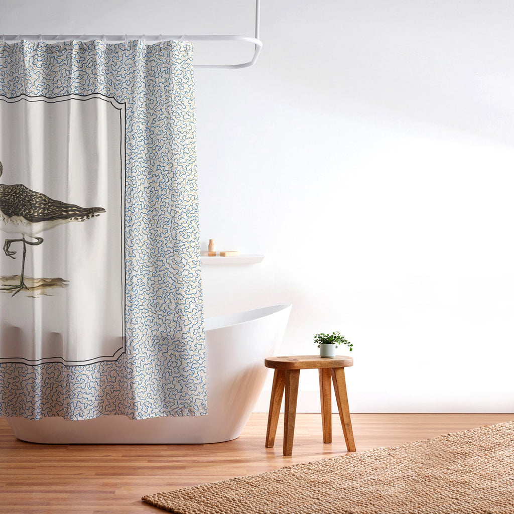 Oh Fine! Art Balancing Sandpiper Shower Curtain