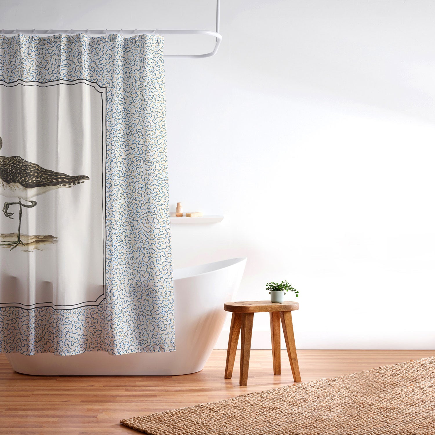 Oh Fine! Art Balancing Sandpiper Shower Curtain