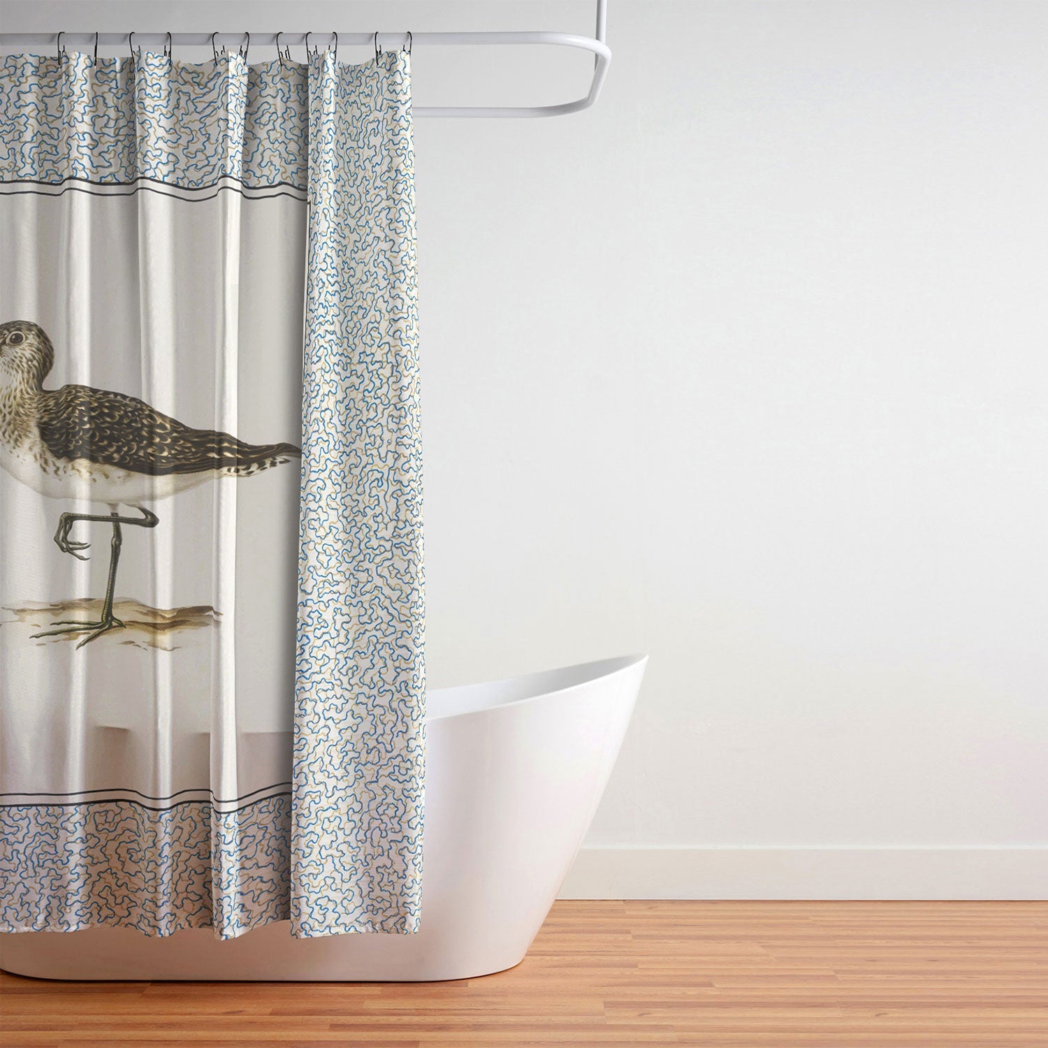 Oh Fine! Art Balancing Sandpiper Shower Curtain