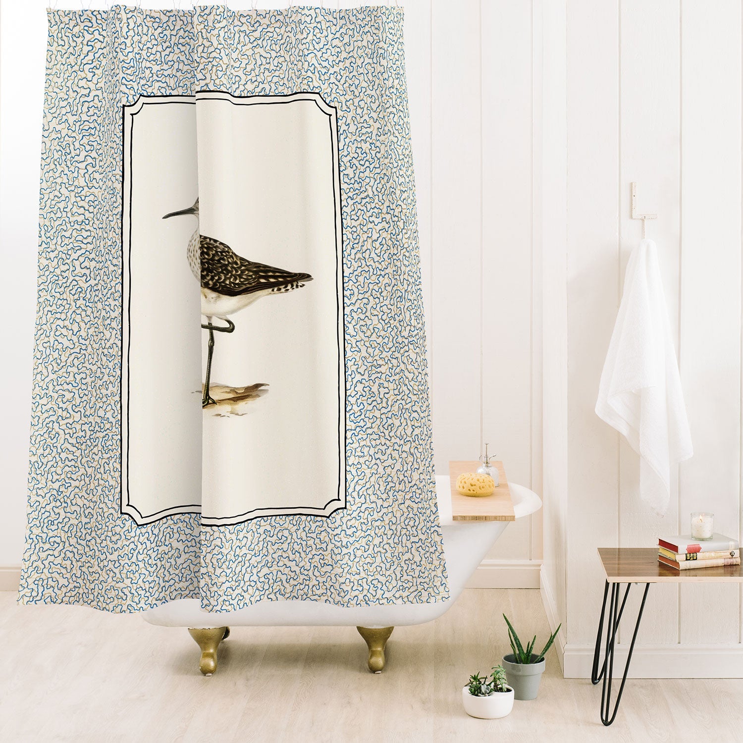 Oh Fine! Art Balancing Sandpiper Shower Curtain