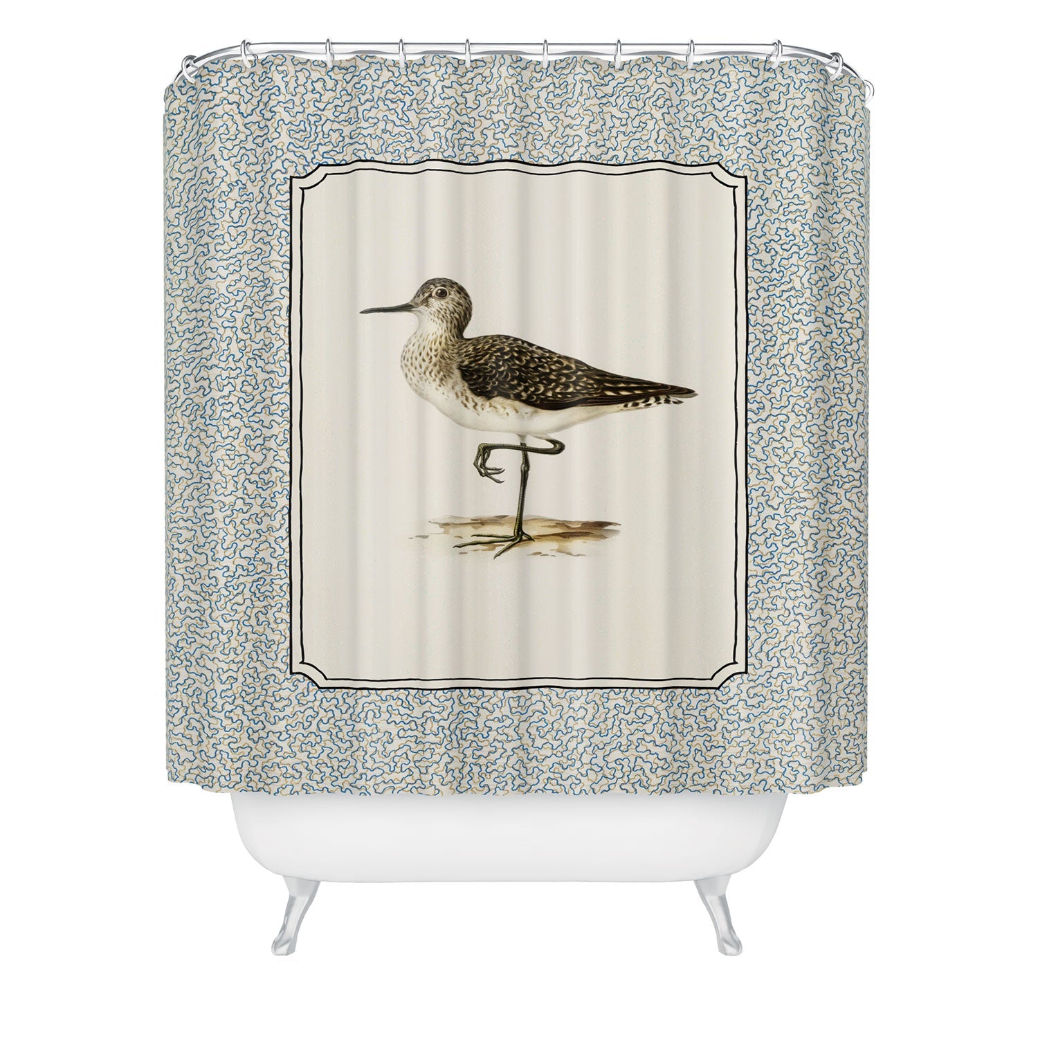 Oh Fine! Art Balancing Sandpiper Shower Curtain