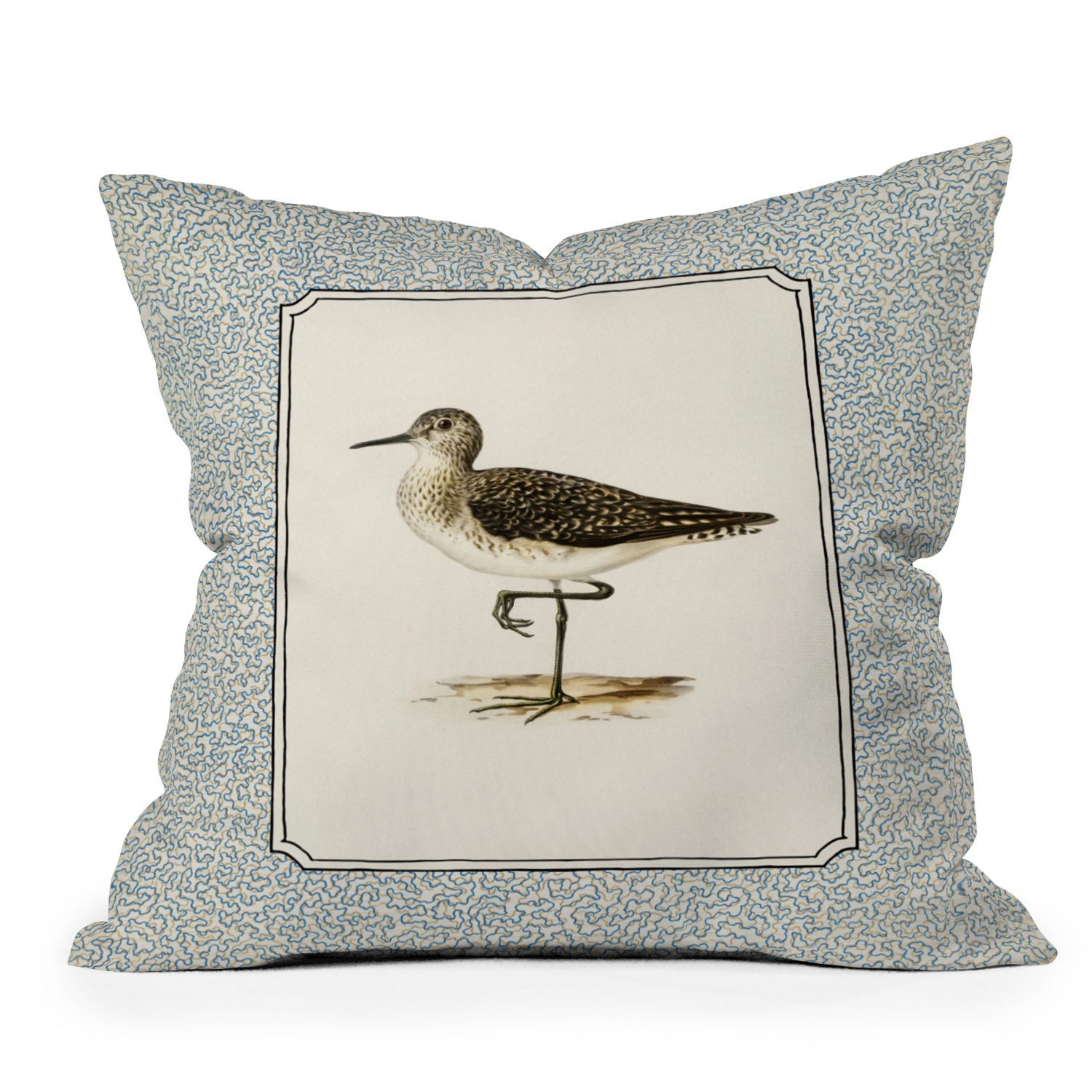 Oh Fine! Art Balancing Sandpiper Throw Pillow