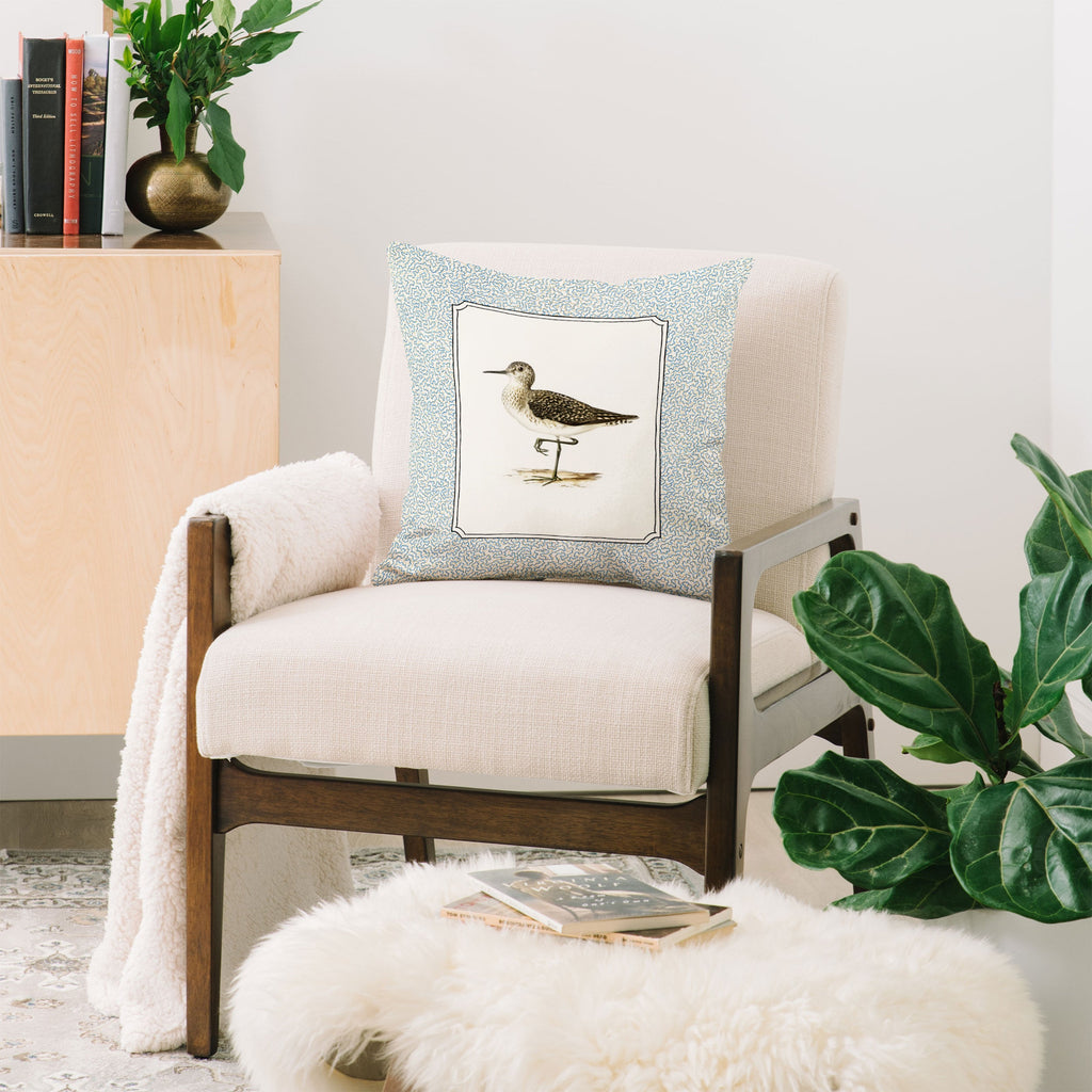 Oh Fine! Art Balancing Sandpiper Throw Pillow