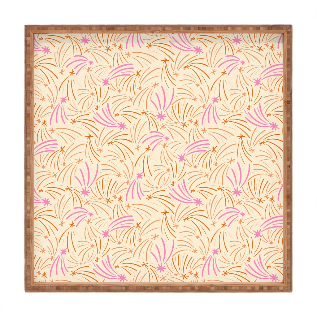 Little Om Pattern Shooting Stars cream Square Tray