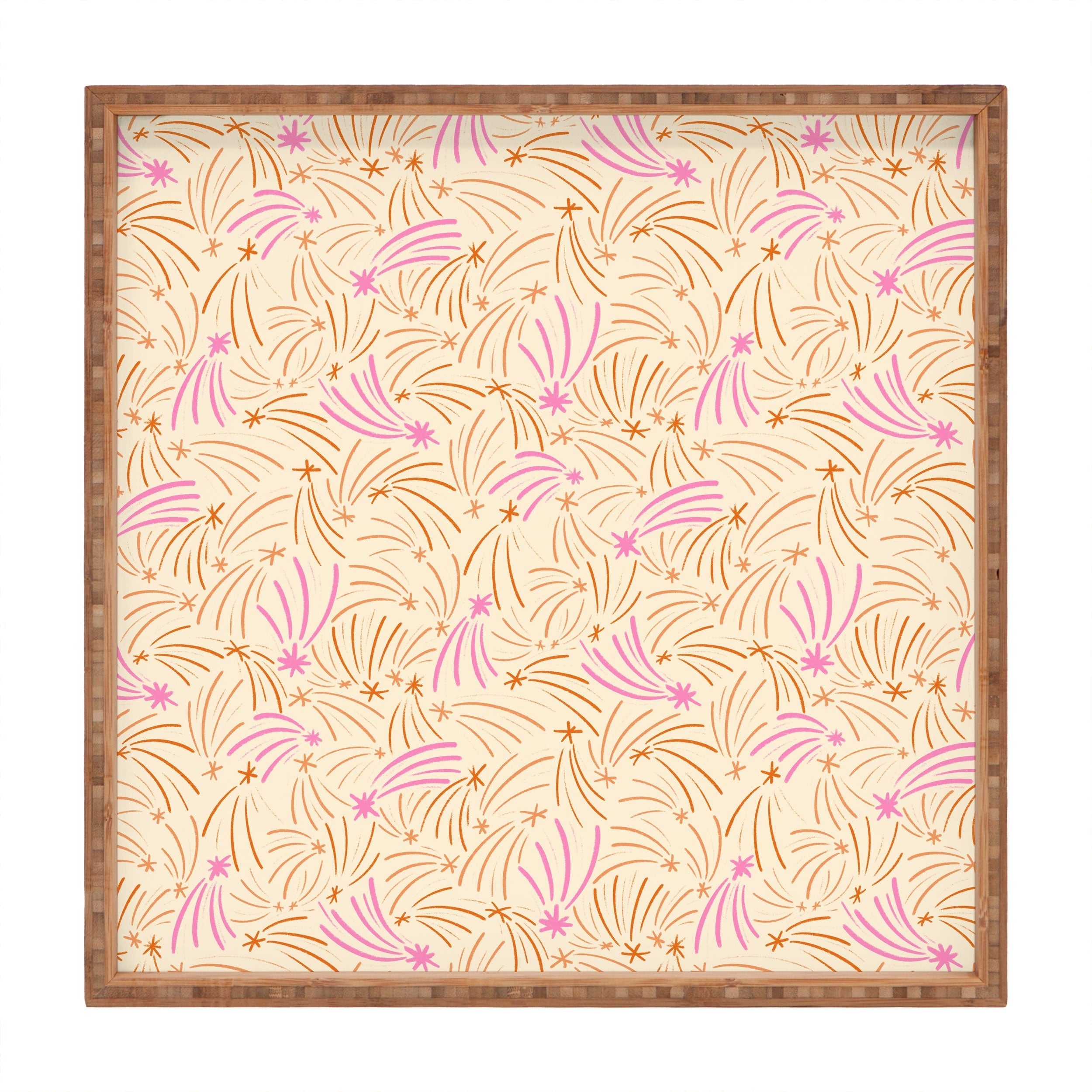 Little Om Pattern Shooting Stars cream Square Tray