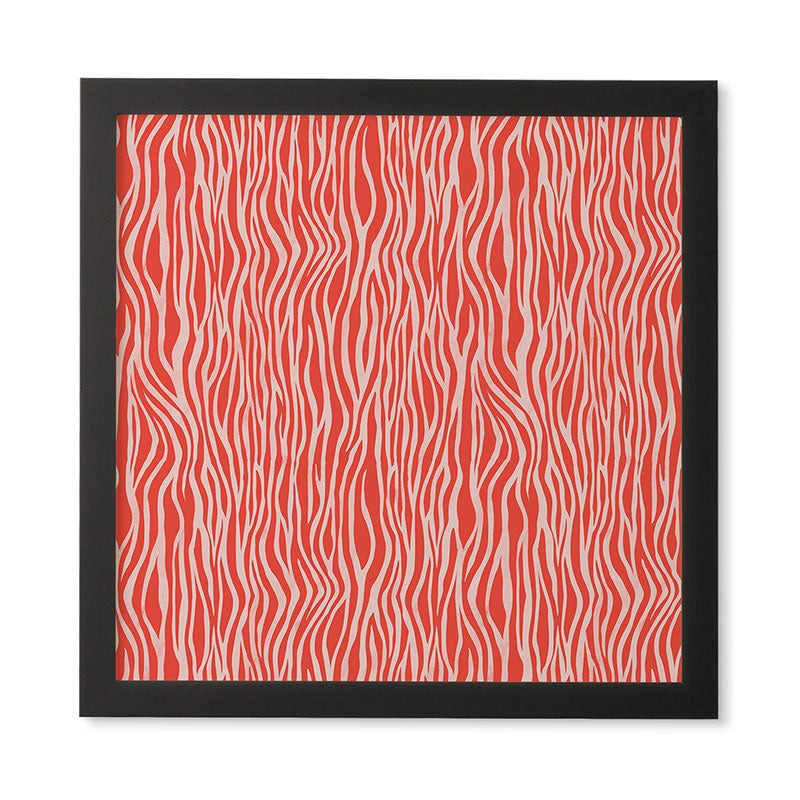 Avenie BR Red Zebra Stripe Framed Wall Art