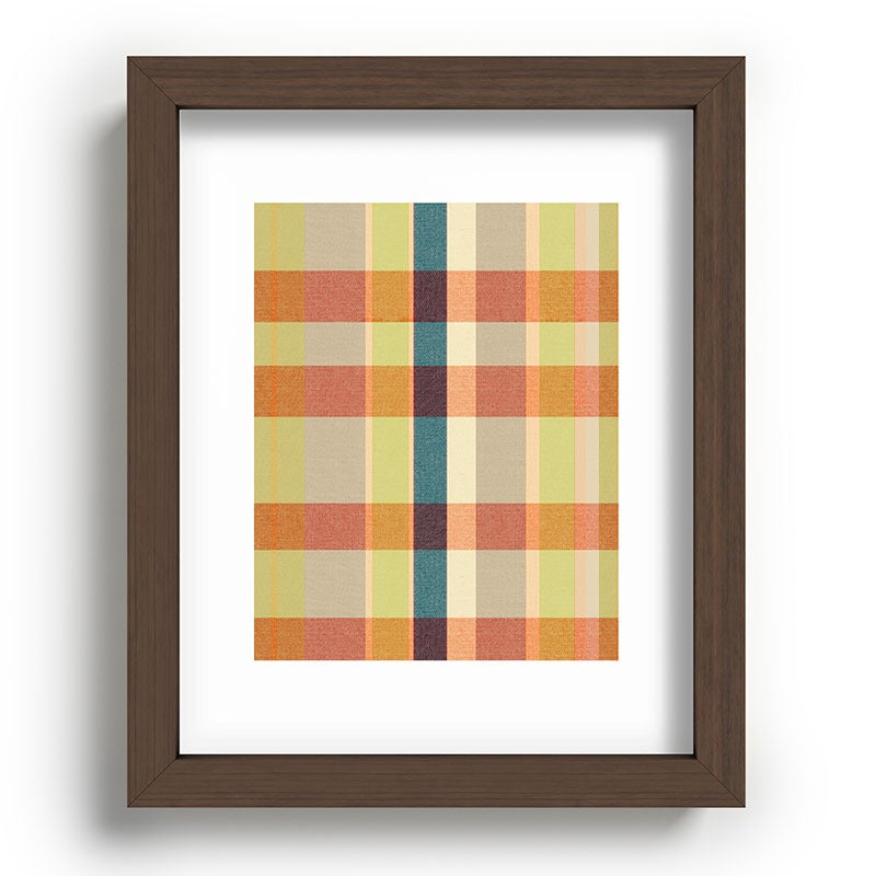 Marta Barragan Camarasa Retro Picnic Plaid Warm Tones Recessed Framing Rectangle
