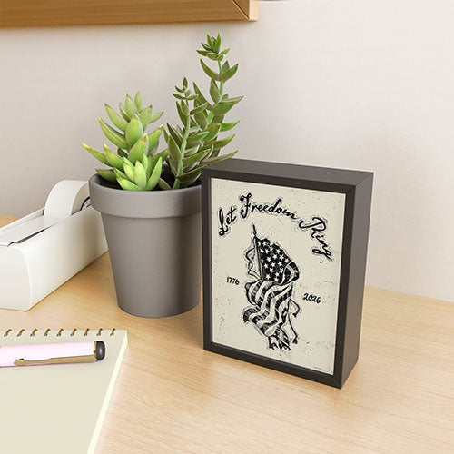 DENY Designs Let Freedom Ring Block Framed Mini Art Print