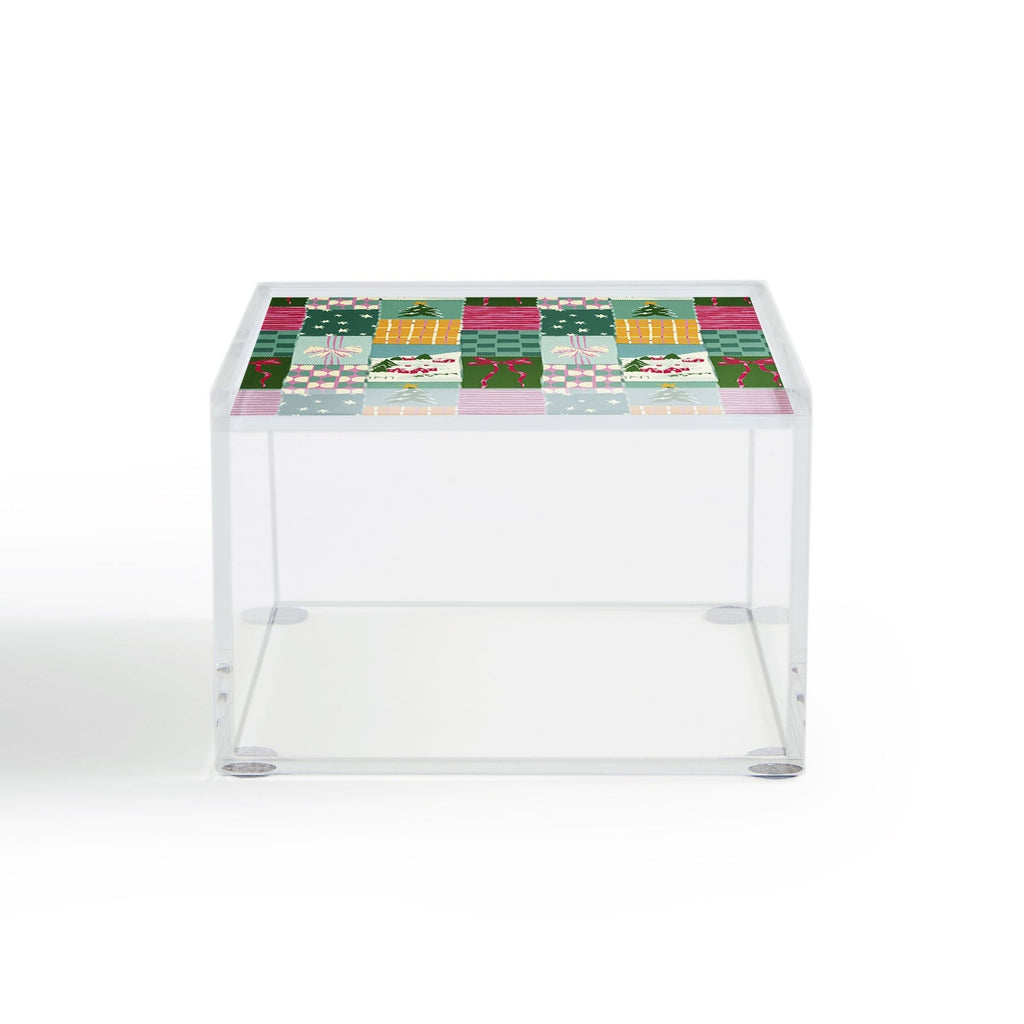 LouBruzzoni Cozy Christmas Patchwork Acrylic Box