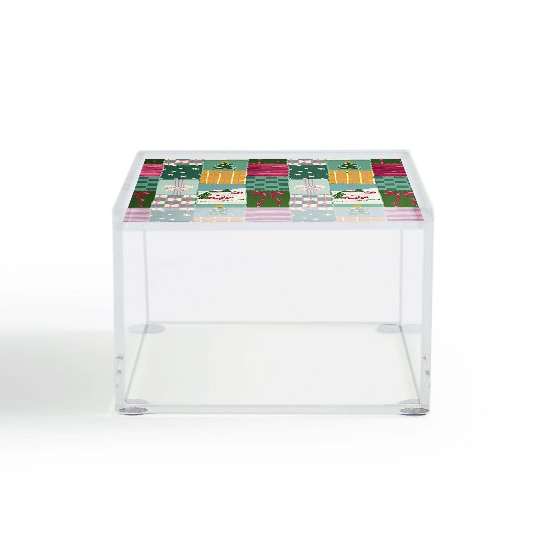 LouBruzzoni Cozy Christmas Patchwork Acrylic Box