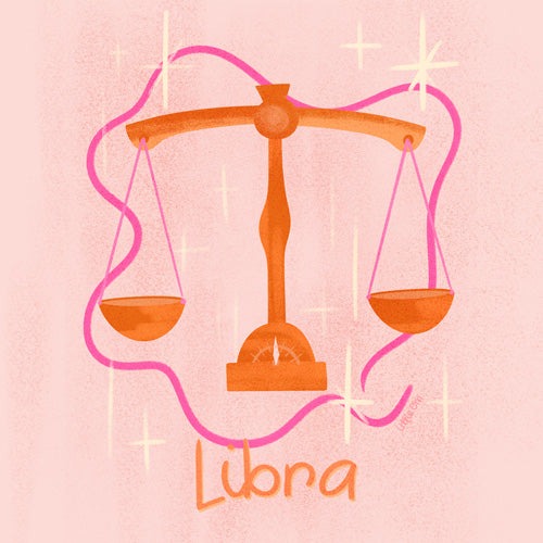 Little Om Zodiac Signs Libra Shower Curtain