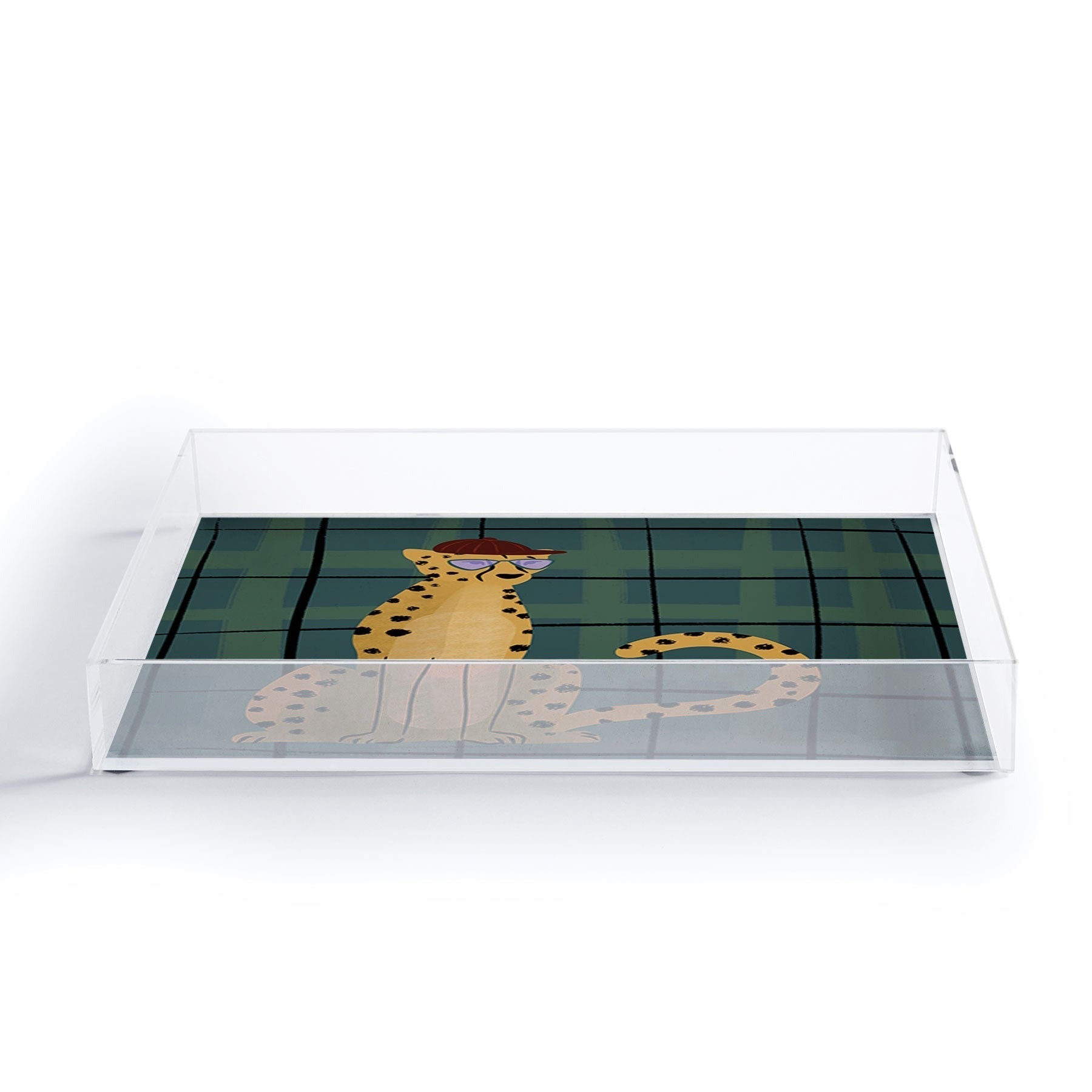 Design by Spark Cheetah Cool Cat Acrylic Tray