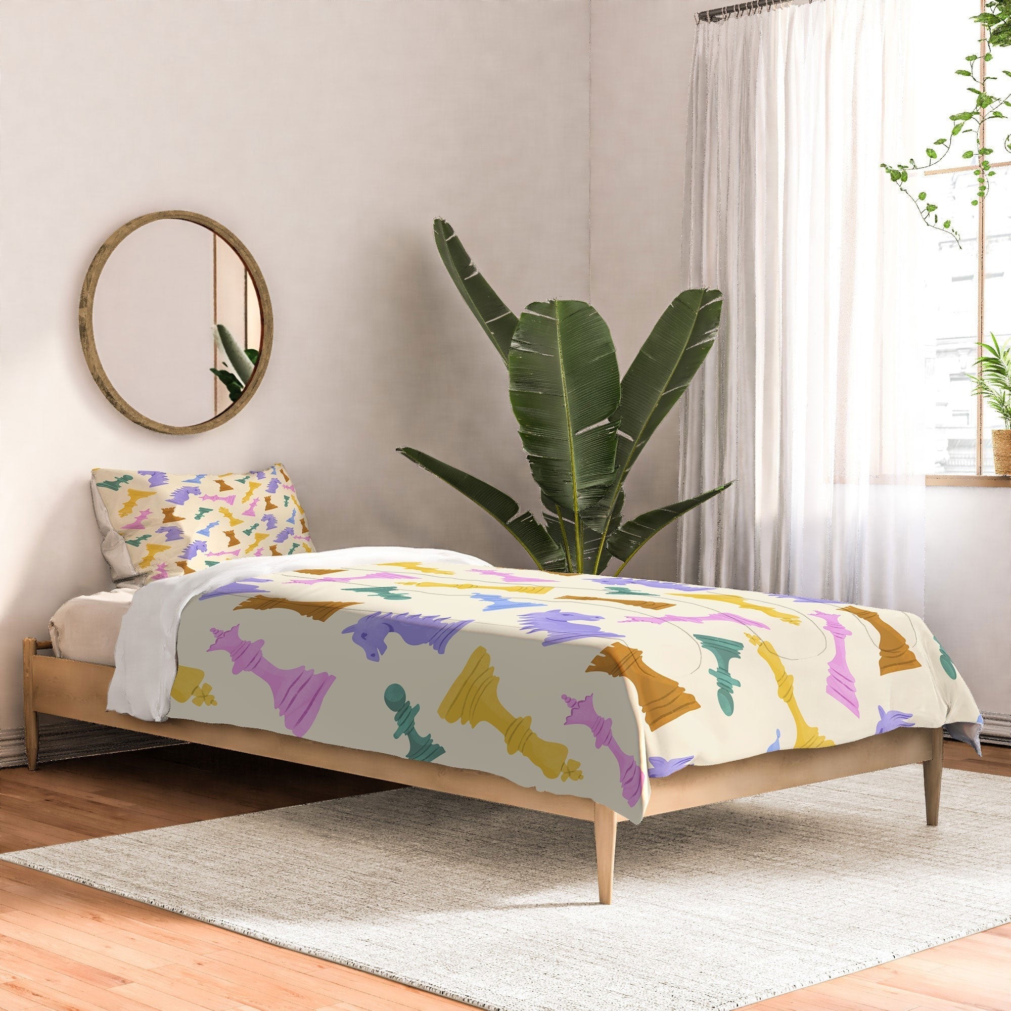 Design by Spark Chess Game Pieces Comforter