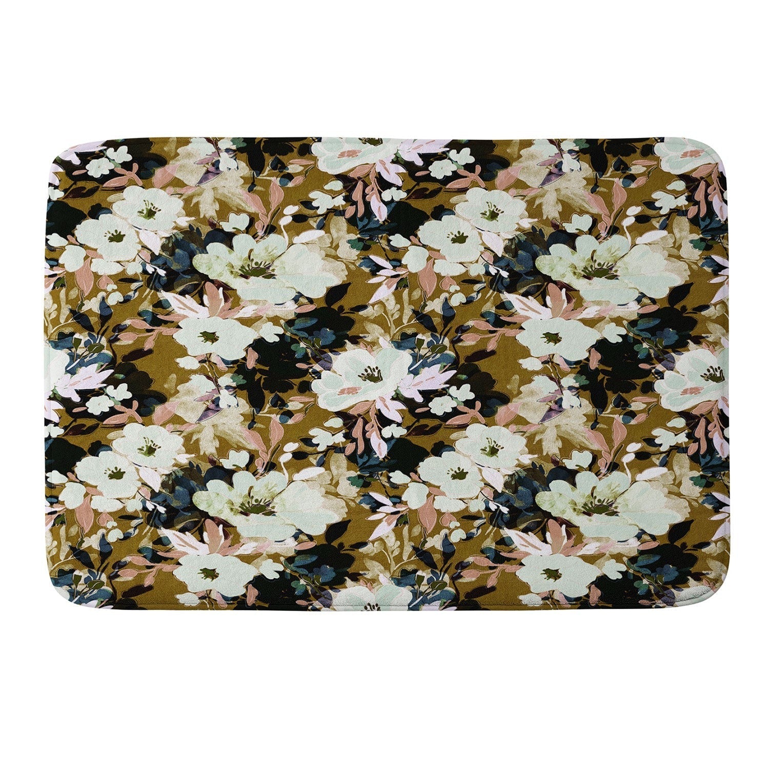 Marta Barragan Camarasa Romantic Floral Fusion Memory Foam Bath Mat