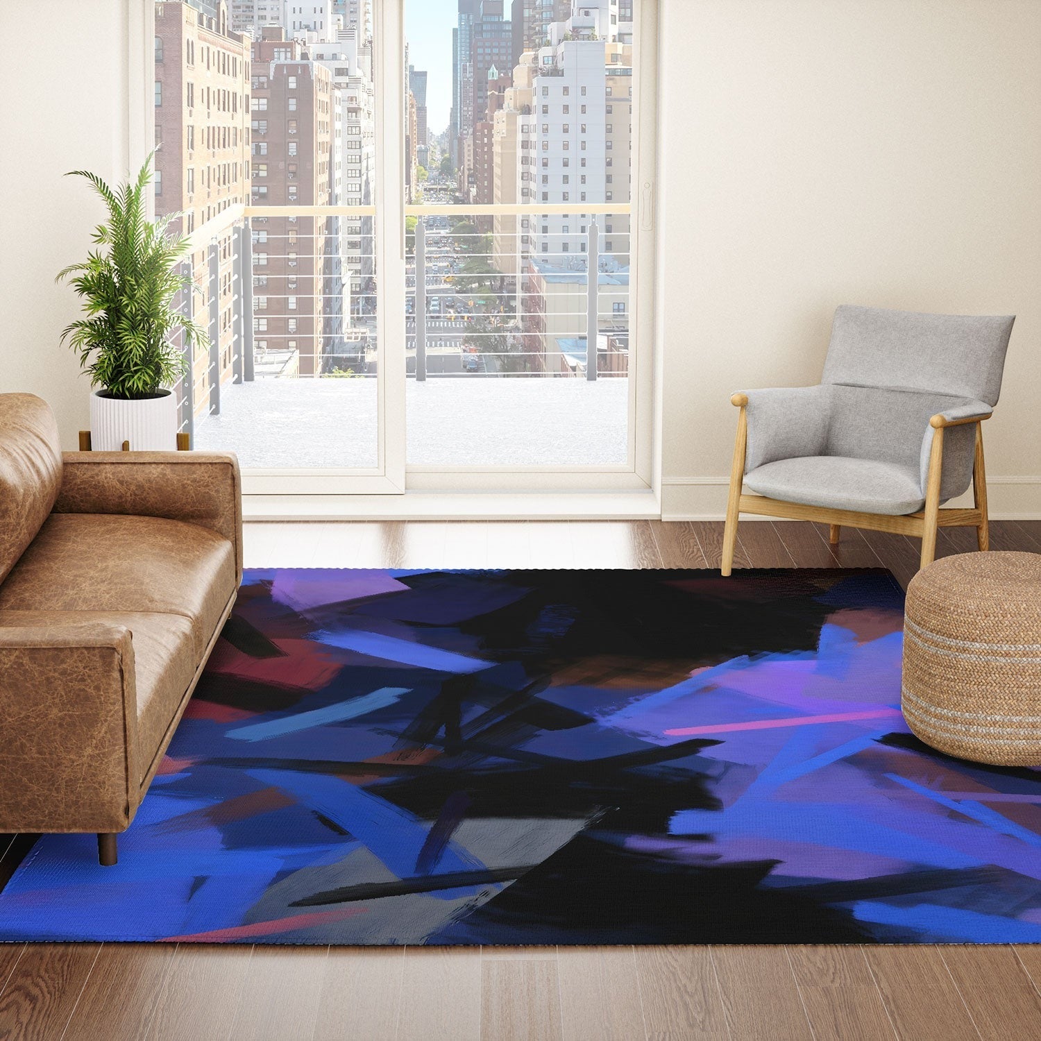 83 Oranges Midnight Sparks Area Rug