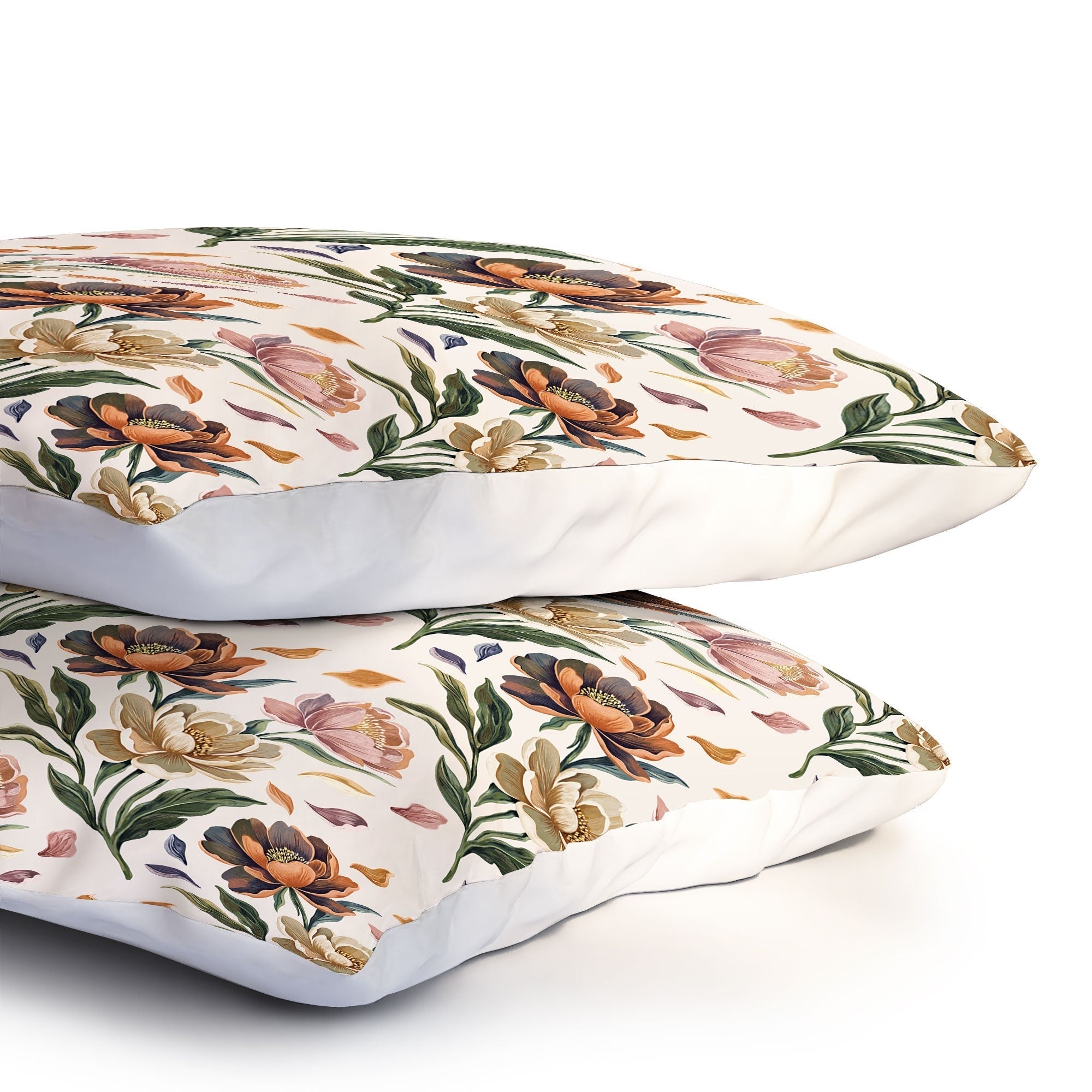 Marta Barragan Camarasa Hand Painted Peony Florals Pillow Shams