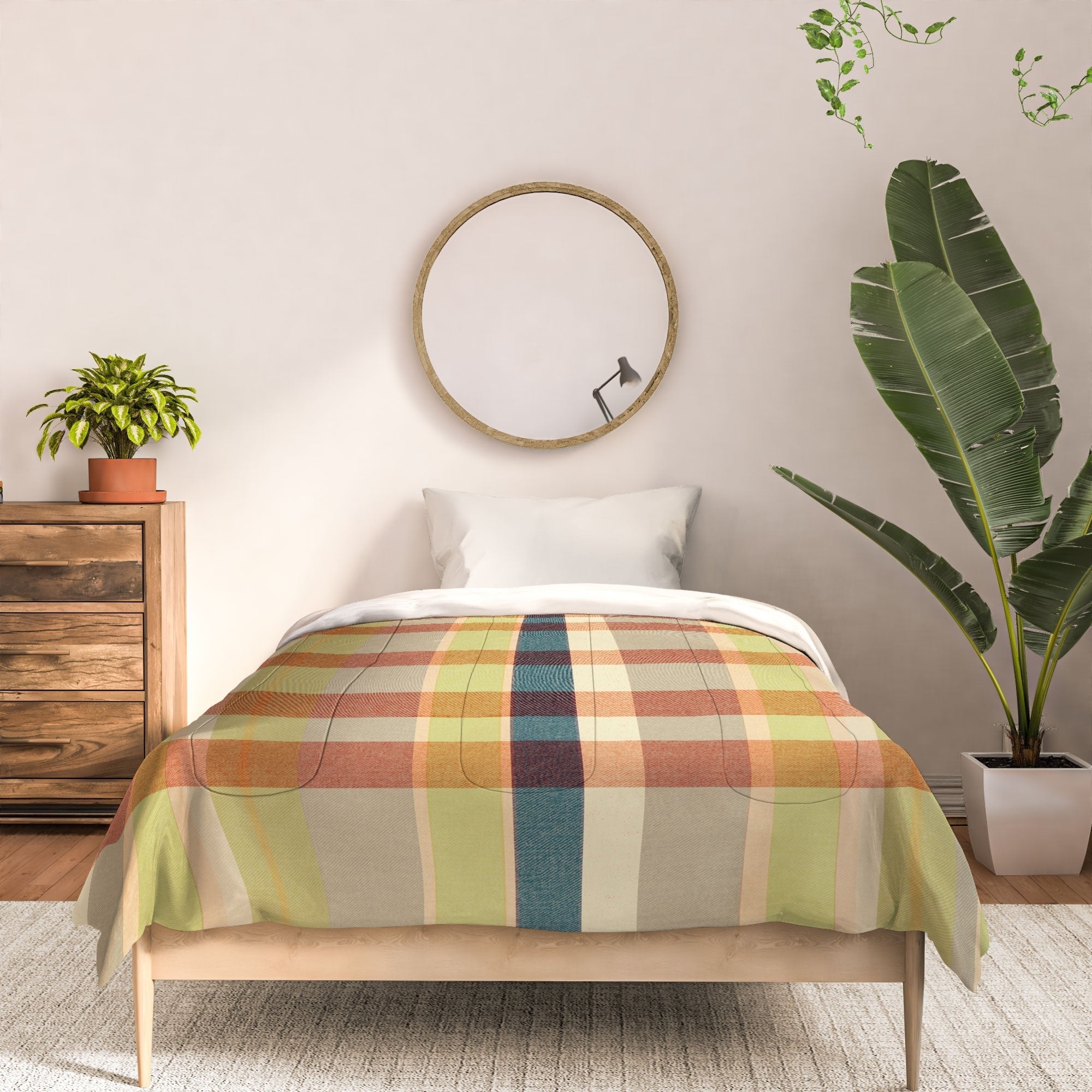 Marta Barragan Camarasa Retro Picnic Plaid Warm Tones Comforter