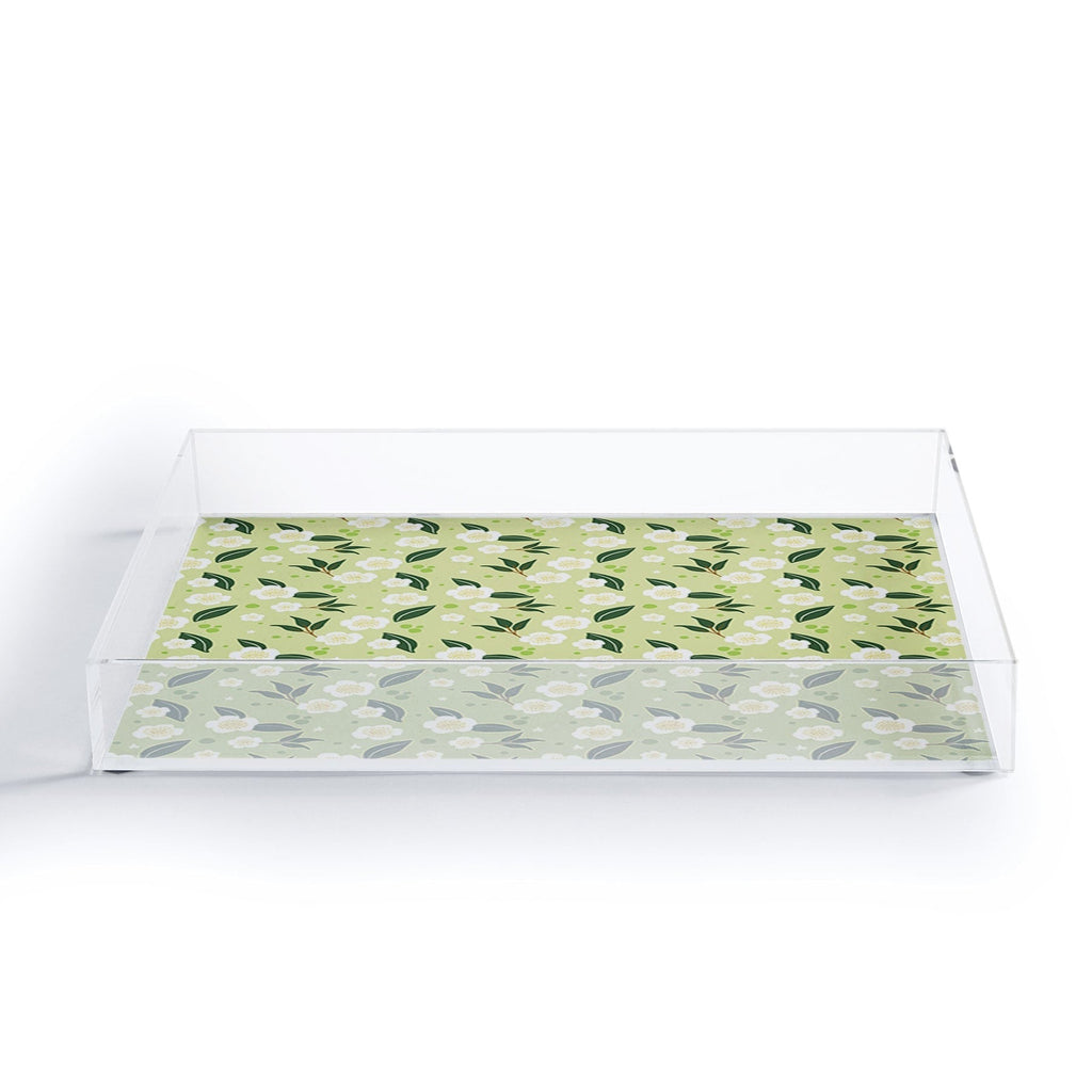 Design by Spark Matcha Tea Florals Acrylic Tray