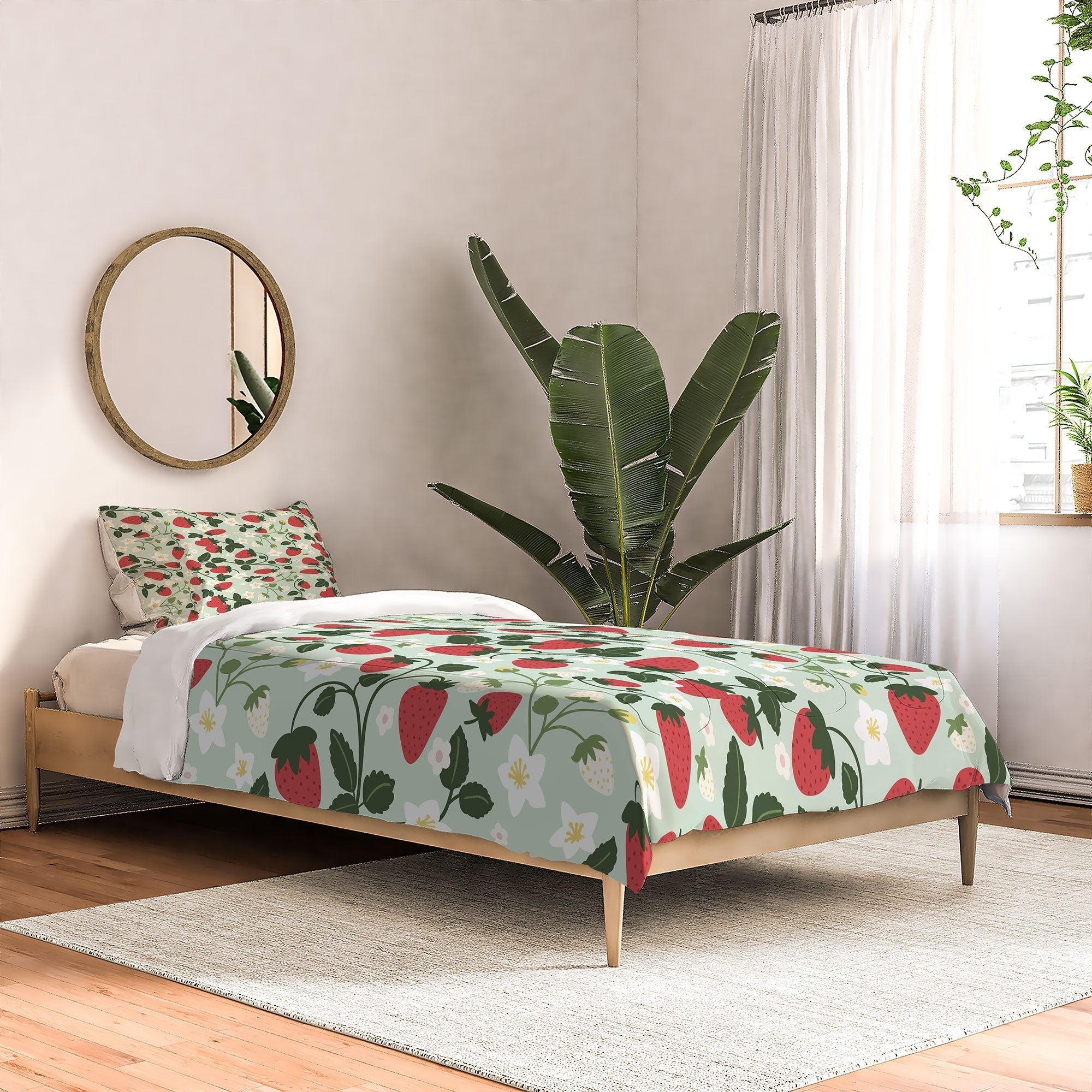 Design by Spark Strawberry Florals Fields Comforter