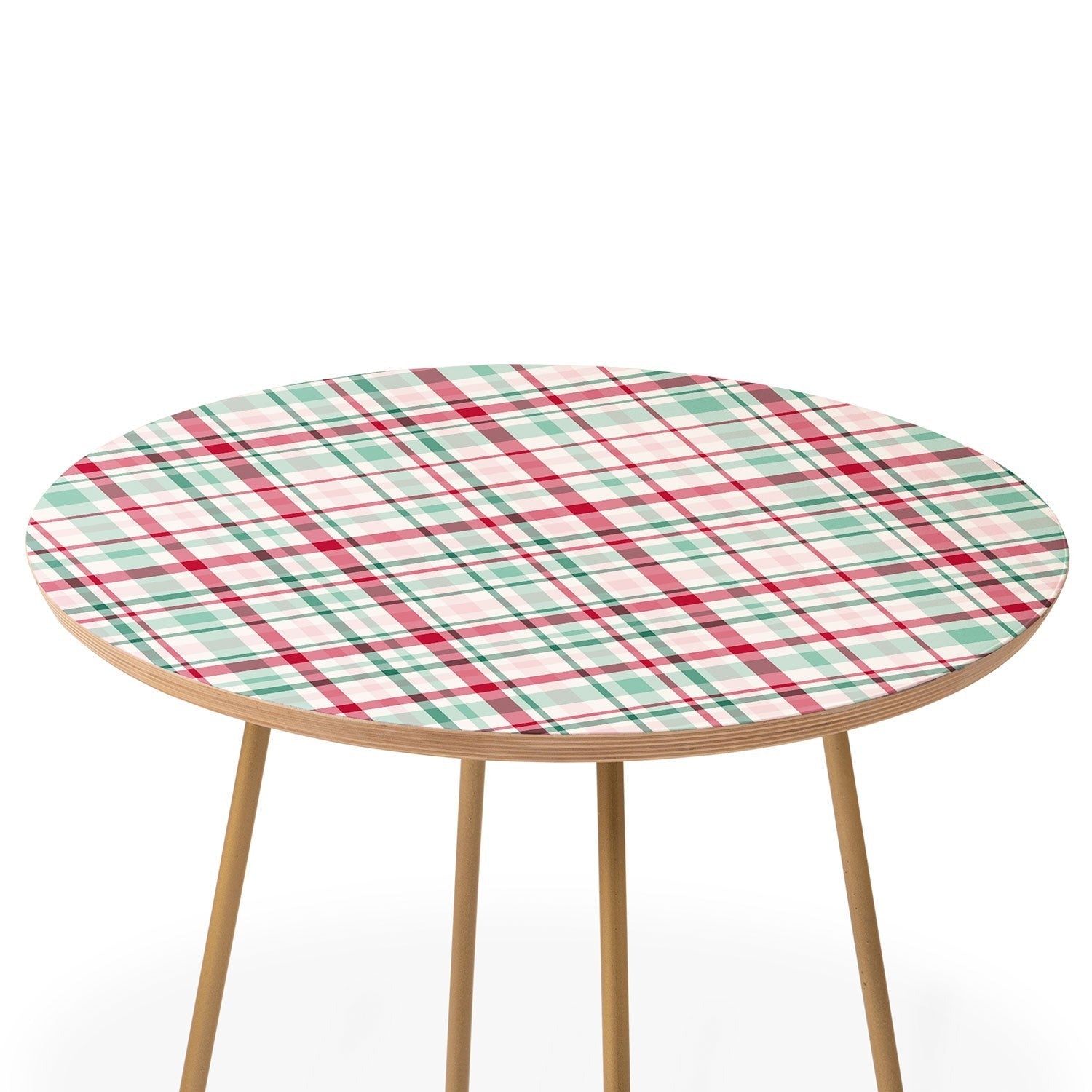 Lisa Argyropoulos Merry Vintage Plaid Round Side Table